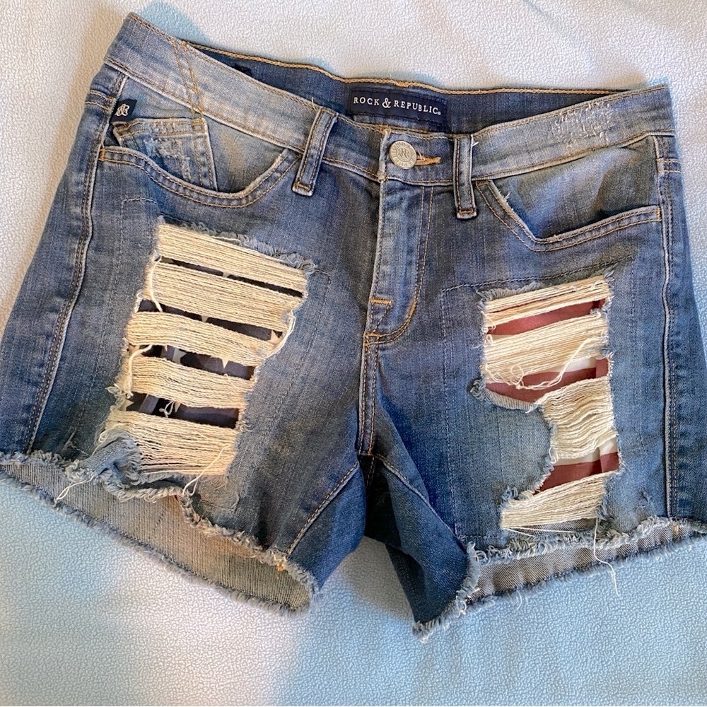 Rock & Republic HULA USA Mid Rise Shorts SIZE 8